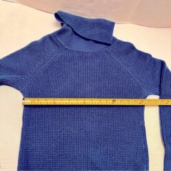 Aritzia  * Wilfred Free 100% Italian merino wool Bianca Dress Sweater dress blue - Picture 8 of 16